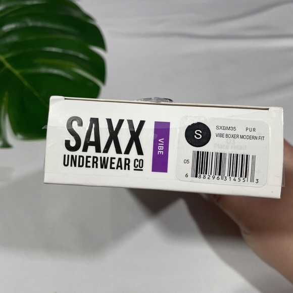 NIB SAXX‎ [ Small ] Vibe Stretch Boxer Briefs in Purple Gradient Stripe - Picture 6 of 16